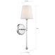 Olmsted 1 Light 6 inch Polished Nickel and White Fabric Wall Sconce Wall Light 