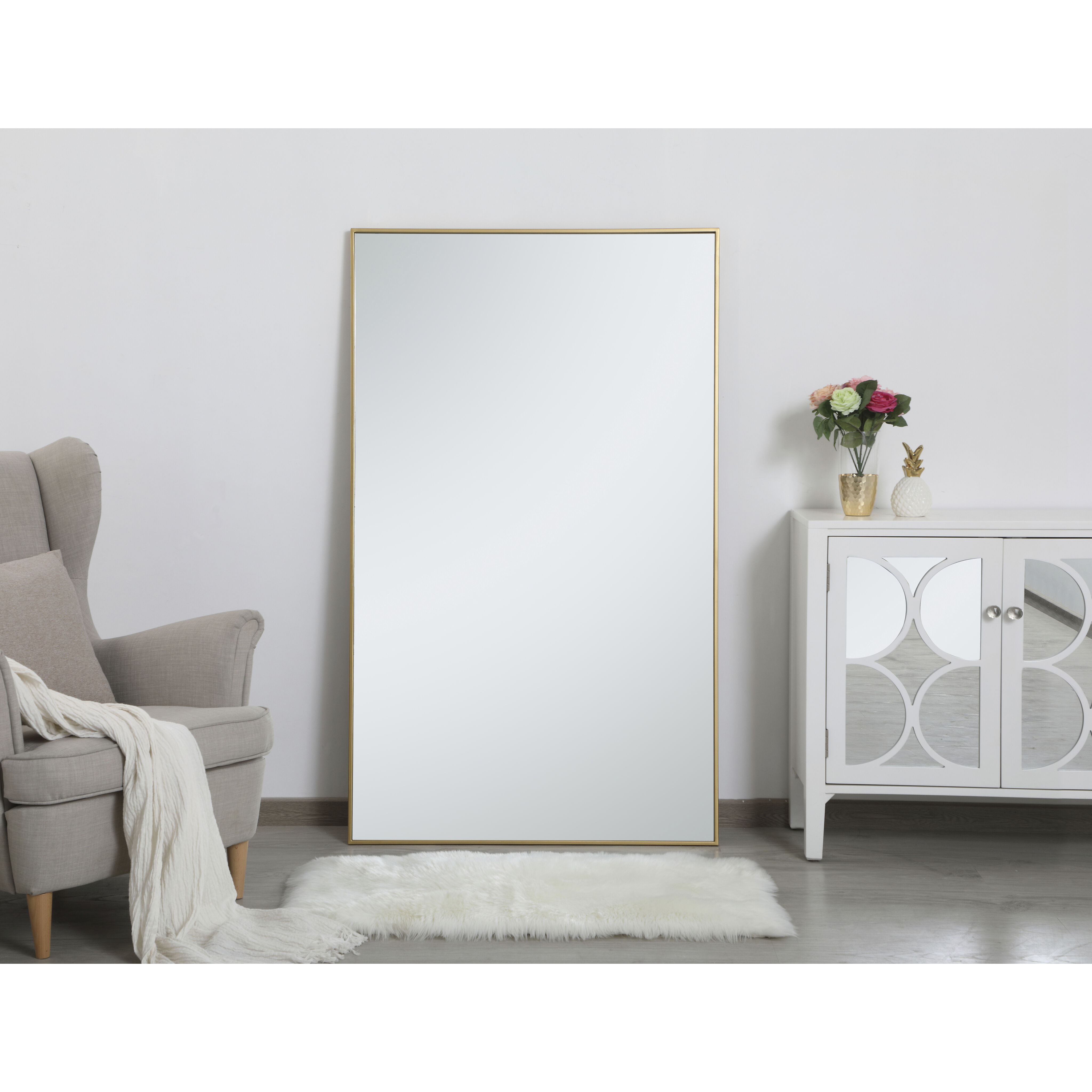 Monet 60 X 36 inch Brass Wall Mirror