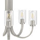 Melina 5 Light 24 inch Brushed Nickel with Clear Chandelier Ceiling Light