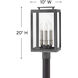 Sutcliffe LED 20 inch Aged Zinc with Antique Nickel Outdoor Post Mount Lantern
