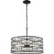 Lineo 6 Light 20 inch Matte Black with Clear Chandelier Ceiling Light