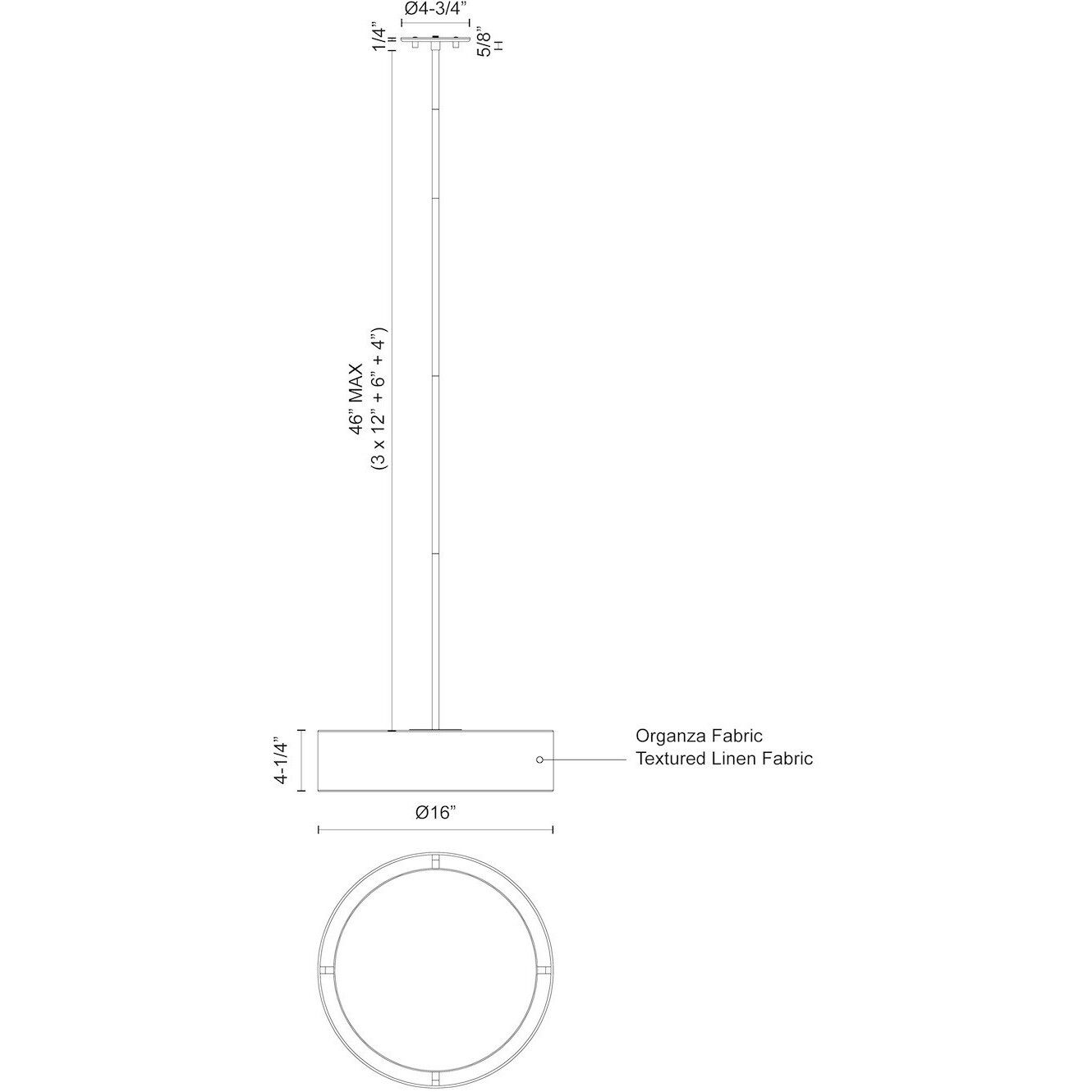 Dalton LED 16 inch Beige Pendant Ceiling Light