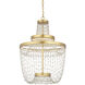 Mademoiselle LED 22 inch Contemporary Gold Leaf and Contemporary Gold Chandelier Ceiling Light, Medium