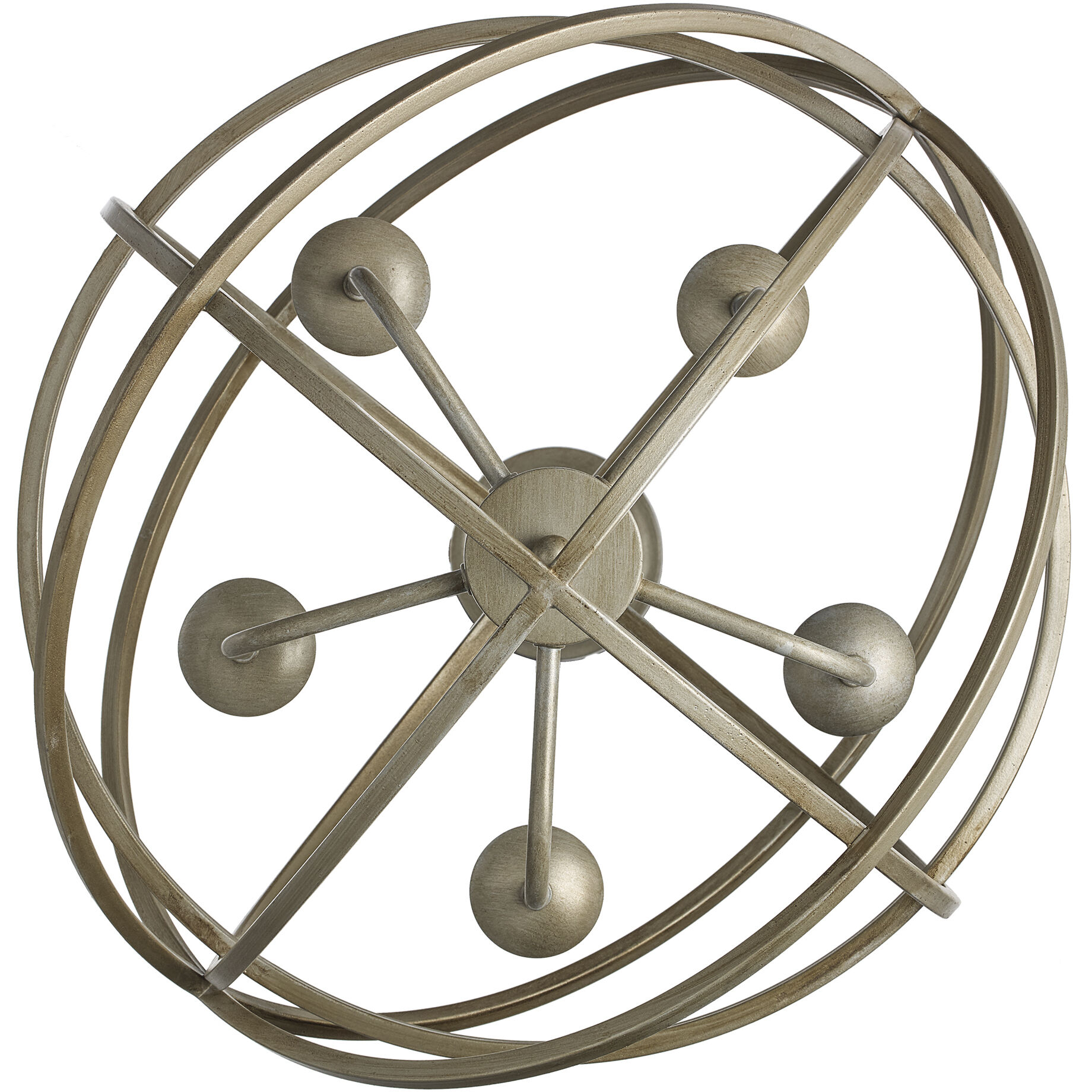 Apollo 5 Light 20 inch Antique Silver Leaf Pendant Ceiling Light