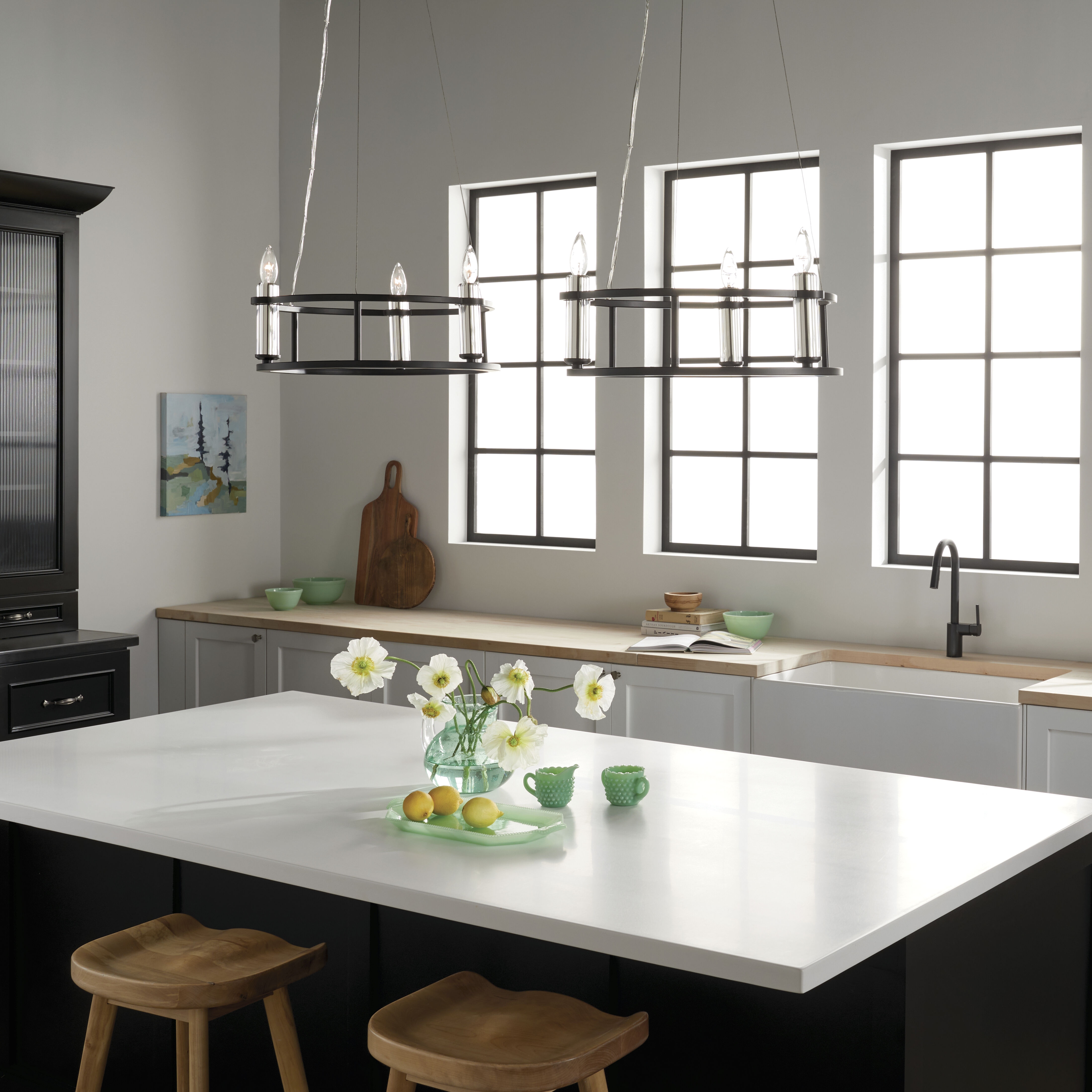 Rosalind 3 Light 19.5 inch Black Chandelier Ceiling Light