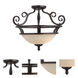 Manor 2 Light 19.5 inch Oil Rubbed Bronze Semi-Flush Mount Ceiling Light