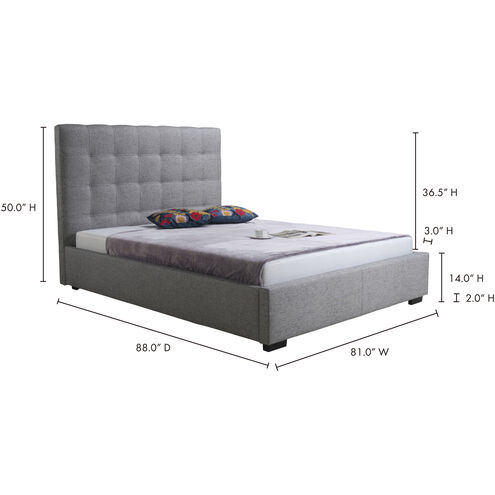 Belle Grey Storage Bed in Light Grey, King