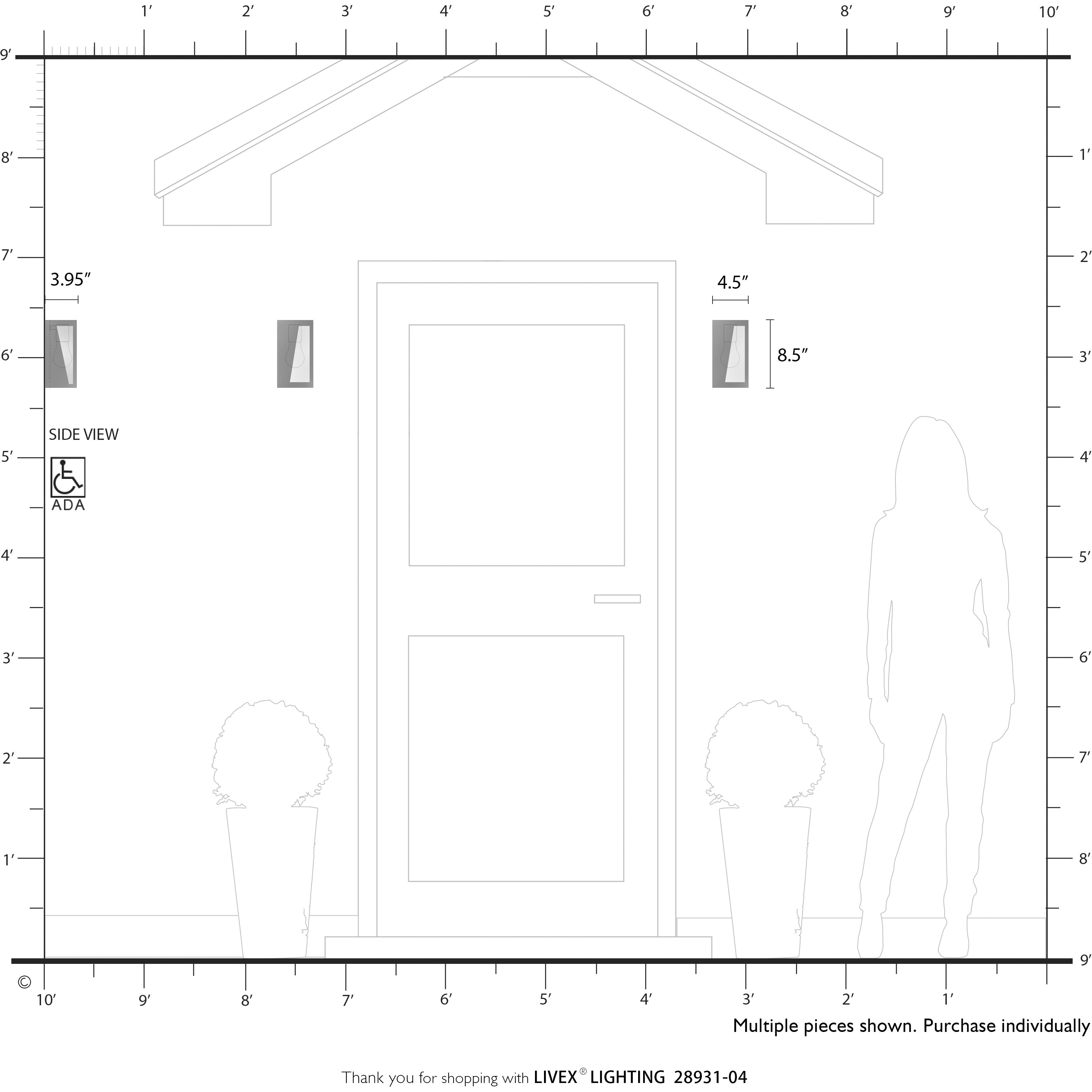 Forsyth 1 Light 8.5 inch Black with Brushed Nickel Stainless Steel Outdoor Wall Lantern, Small