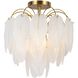 Alessia 4 Light 13.6 inch Brushed Brass and White Semi-Flush Mount Ceiling Light