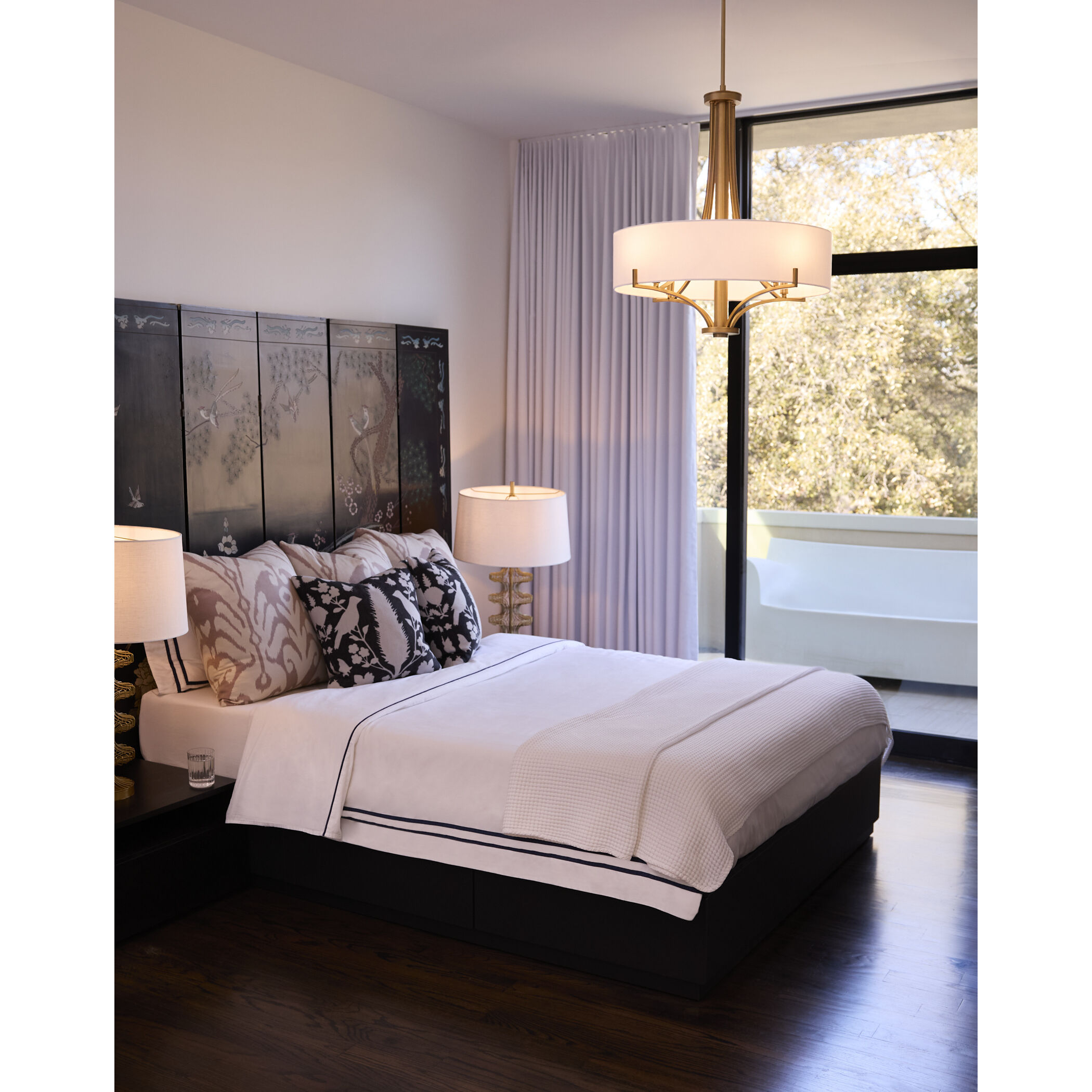 Imperial 4 Light 24 inch Brushed Brass Pendant Ceiling Light