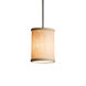 Textile 1 Light 4 inch Brushed Nickel Pendant Ceiling Light in Black Cord, Cream, Cylinder with Flat Rim, Incandescent