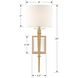 Clifton Bath Sconce Wall Light in Aged Brass