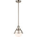 Franklin Restoration Hampden 1 Light 7.25 inch Brushed Satin Nickel Mini Pendant Ceiling Light in Matte White Glass