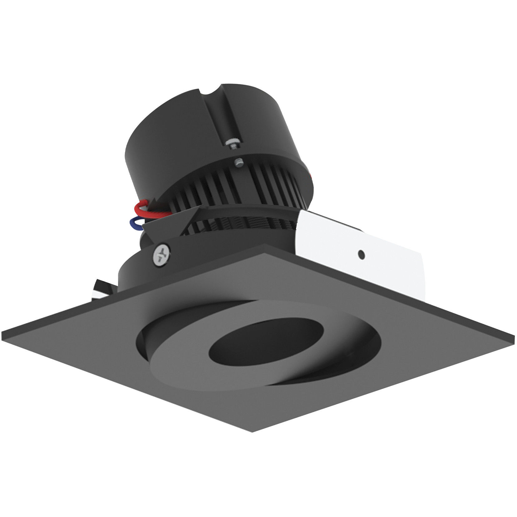 Pearl Black LED Square Adjustable Gimbal Retrofit in 3500K, 4" Retrofit