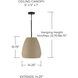 Della 1 Light 14.25 inch Terracotta Sand Pendant Ceiling Light