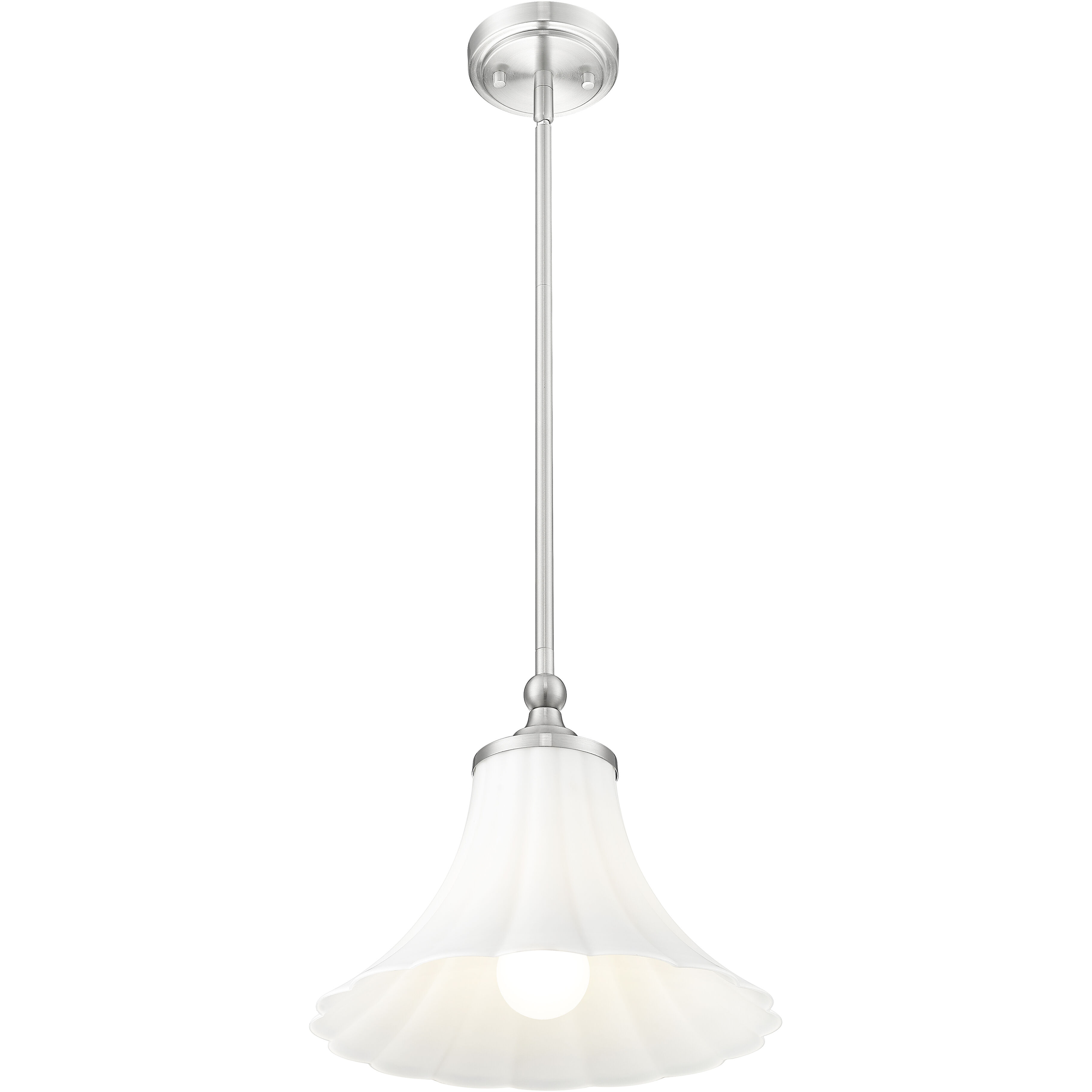 Fleur 1 Light 12 inch Brushed Nickel Pendant Ceiling Light