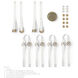SNAPS LED 17.7 inch Modern Brass Pendant Ceiling Light in White Leather
