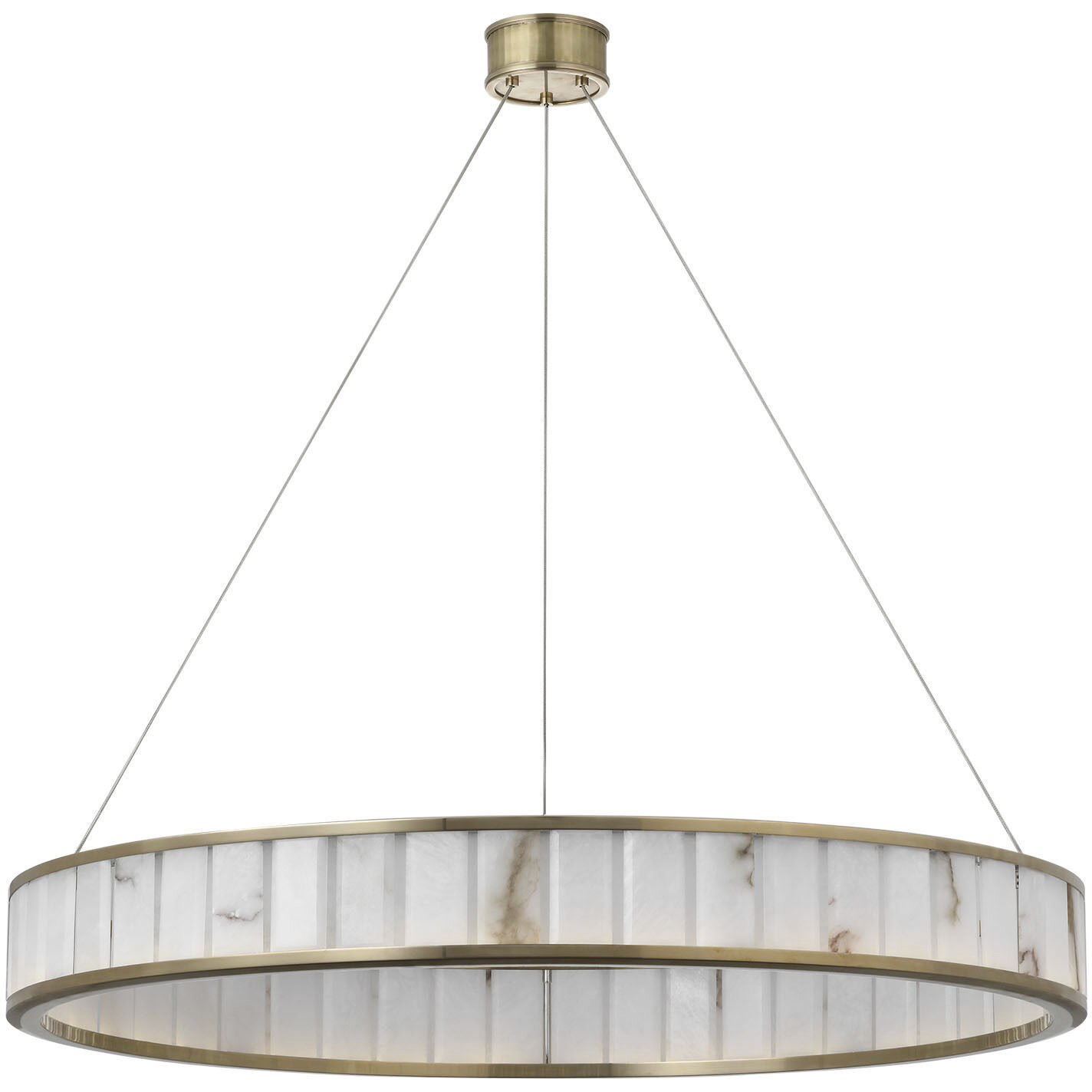 Chapman & Myers Iterna LED 40 inch Antique-Burnished Brass Ring Chandelier Ceiling Light