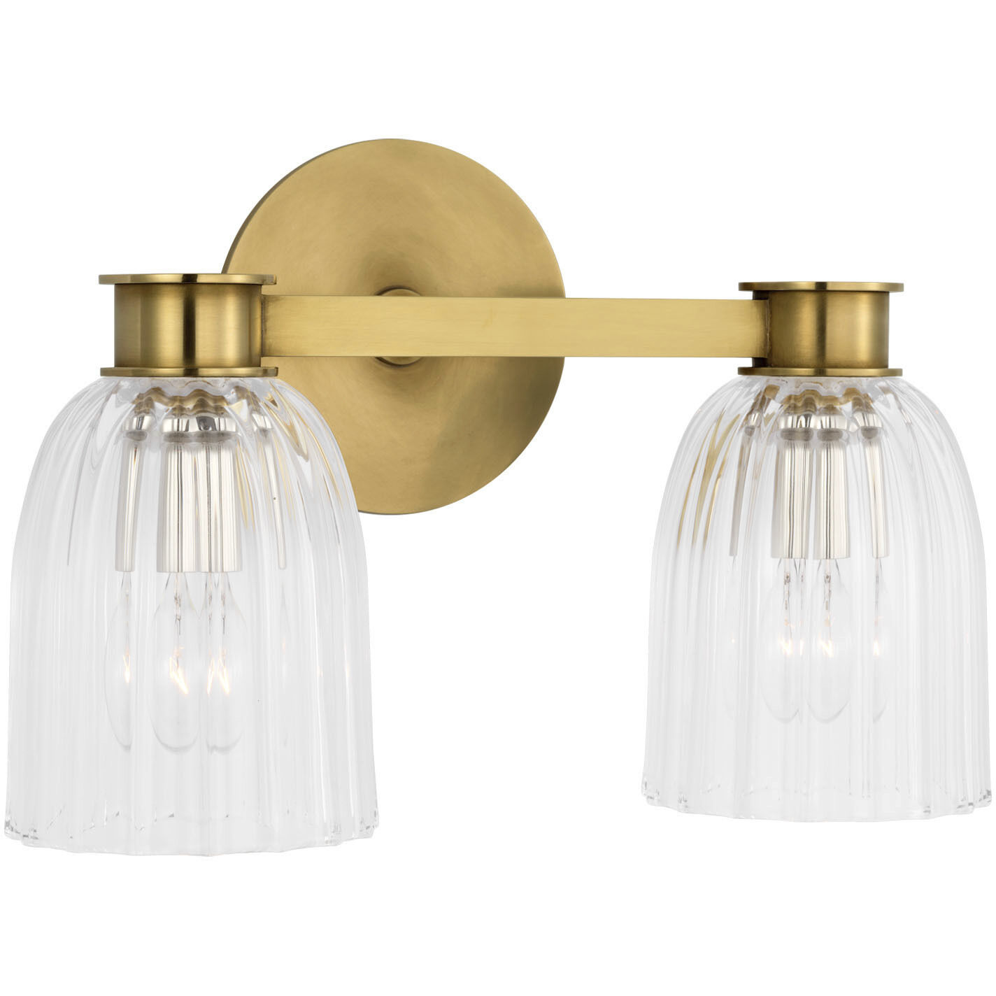 AERIN Asalea LED 13 inch Hand-Rubbed Antique Brass Double Sconce Wall Light