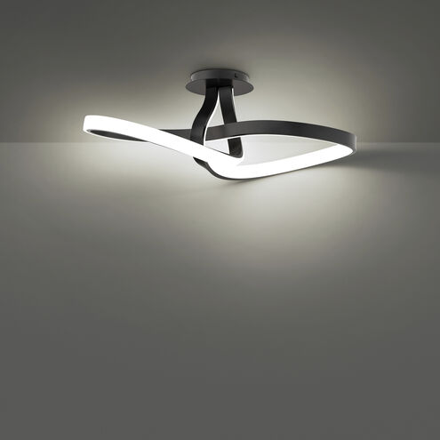 Mobius LED 9.88 inch Black Semi-Flush Mount Ceiling Light, dweLED