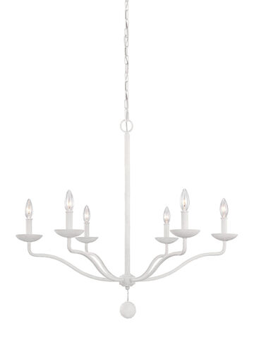 Ultima 6 Light 32.5 inch Plaster White Chandelier Ceiling Light