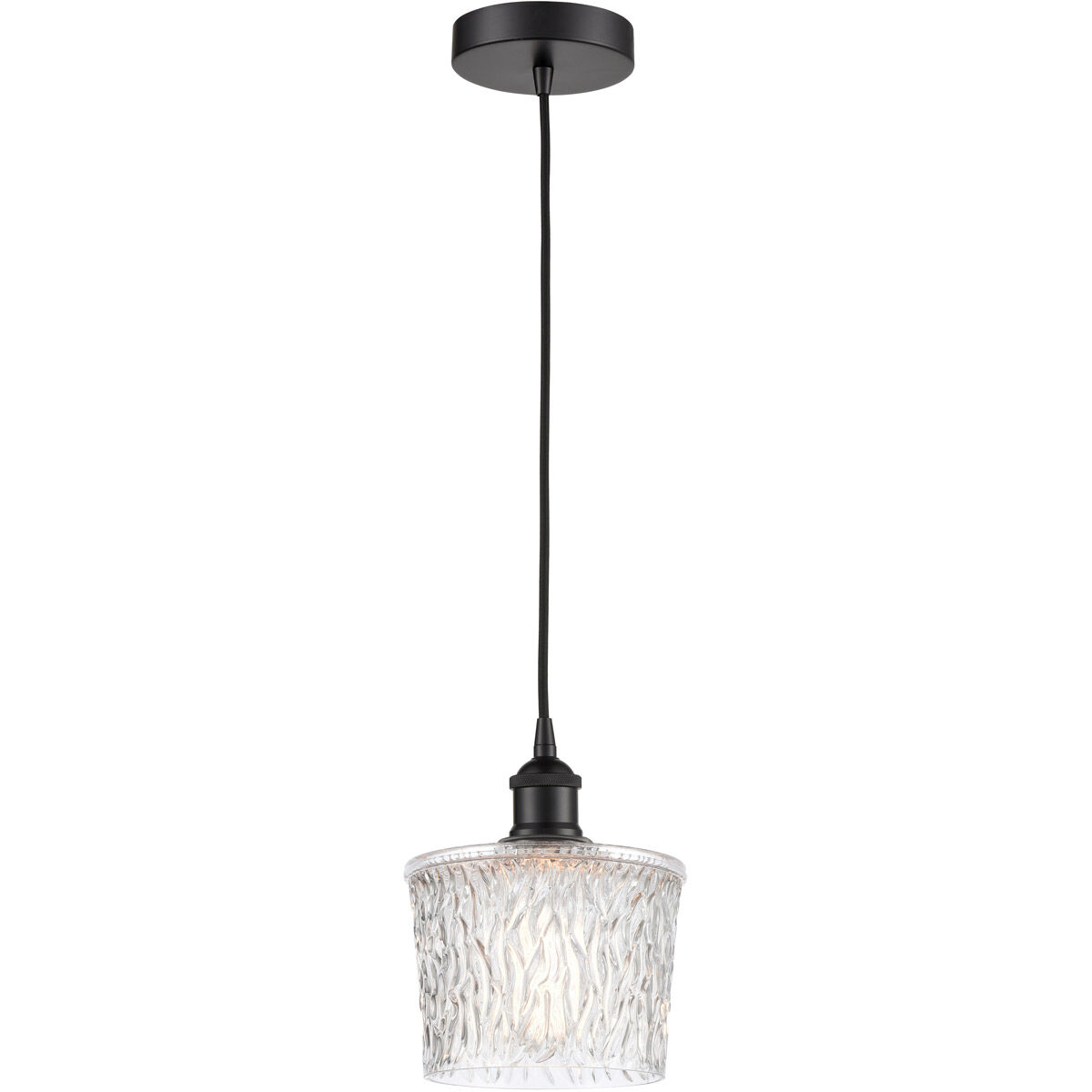 Edison Niagra LED 6.5 inch Matte Black Mini Pendant Ceiling Light