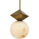 Elko 1 Light 9.06 inch Antique Brass and Alabaster Pendant Ceiling Light