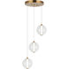 Belange LED 15 inch Aged Gold Brass Pendant Ceiling Light