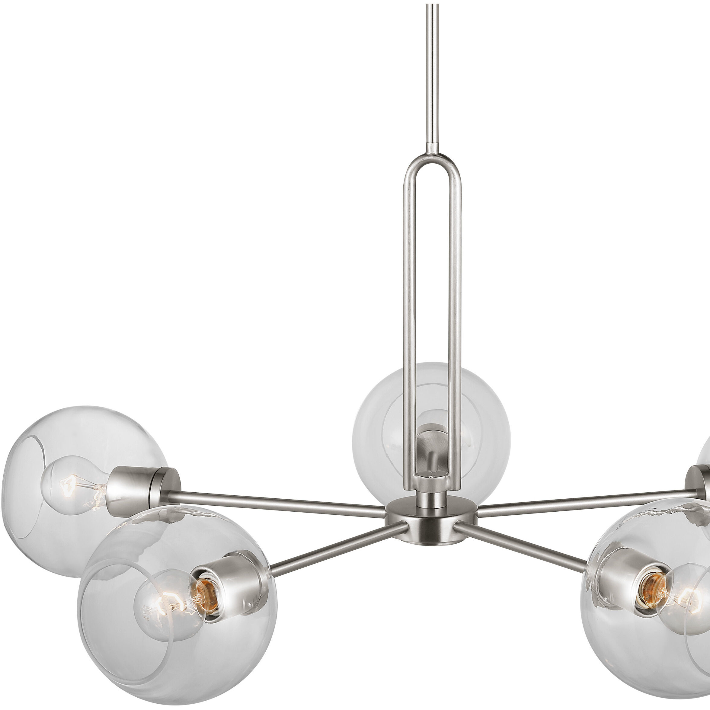 Codyn 5 Light 34 inch Brushed Nickel Chandelier Ceiling Light