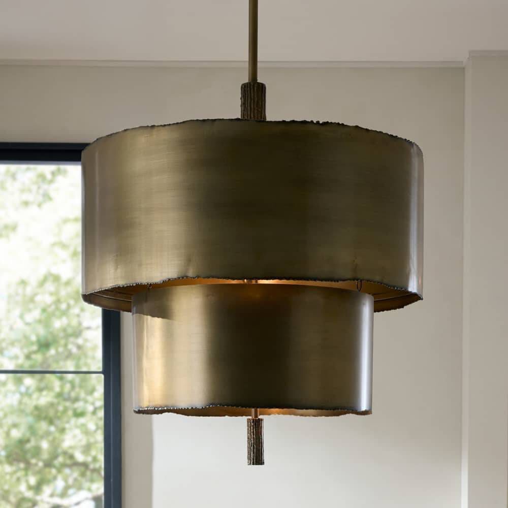 Leonardo 4 Light 28 inch Antique Brass Chandelier Ceiling Light