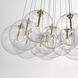 Burst LED 35.25 inch Gold Multi-Light Pendant Ceiling Light in Clear