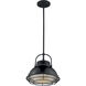 Upton 1 Light 12 inch Gloss Black and Silver Pendant Ceiling Light
