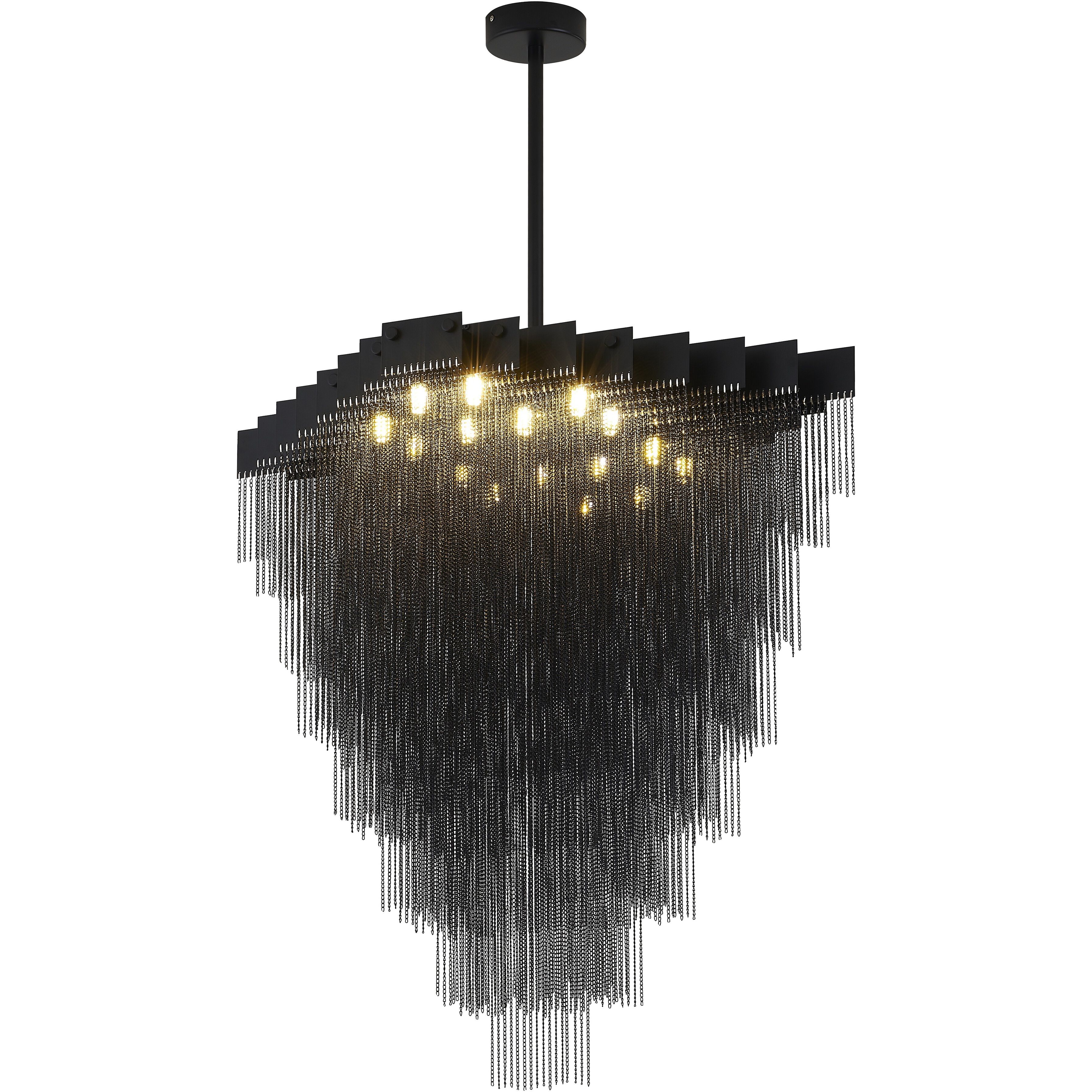 IMG Series 16 Light 23.6 inch Satin Black Chandelier Ceiling Light