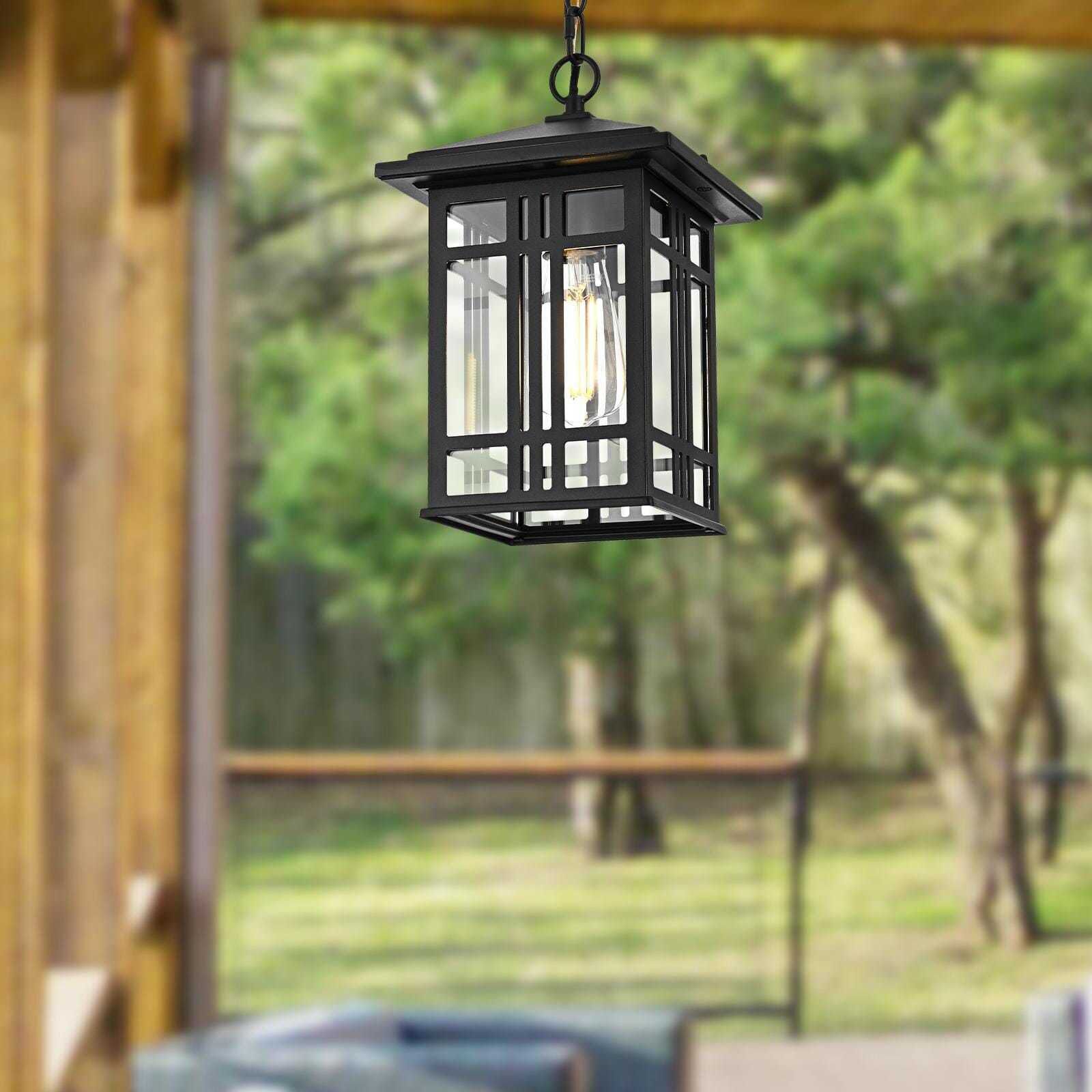 Harley 1 Light 7.5 inch Black Outdoor Pendant