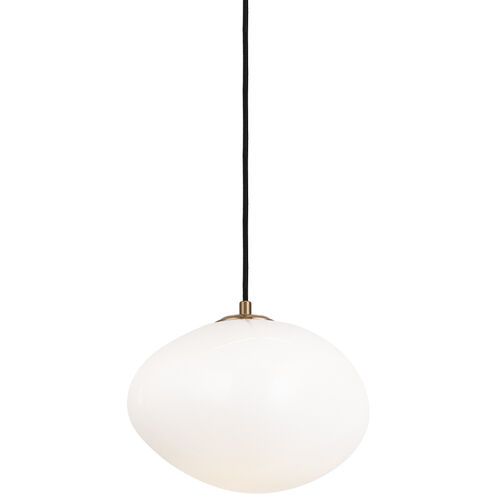 Melotte 1 Light 11.25 inch Aged Gold Brass Chandelier Ceiling Light in Aged Gold Brass and Opal Glass
