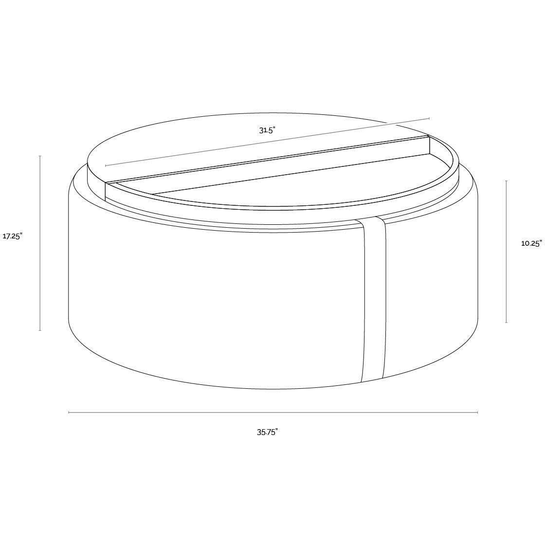 Borelli 17.25 inch Belfast Heather Grey / Autumn Chestnut Wheeled Storage Ottoman, Wheeled