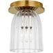 AERIN Asalea LED 4.5 inch Hand-Rubbed Antique Brass Solitaire Flush Mount Ceiling Light