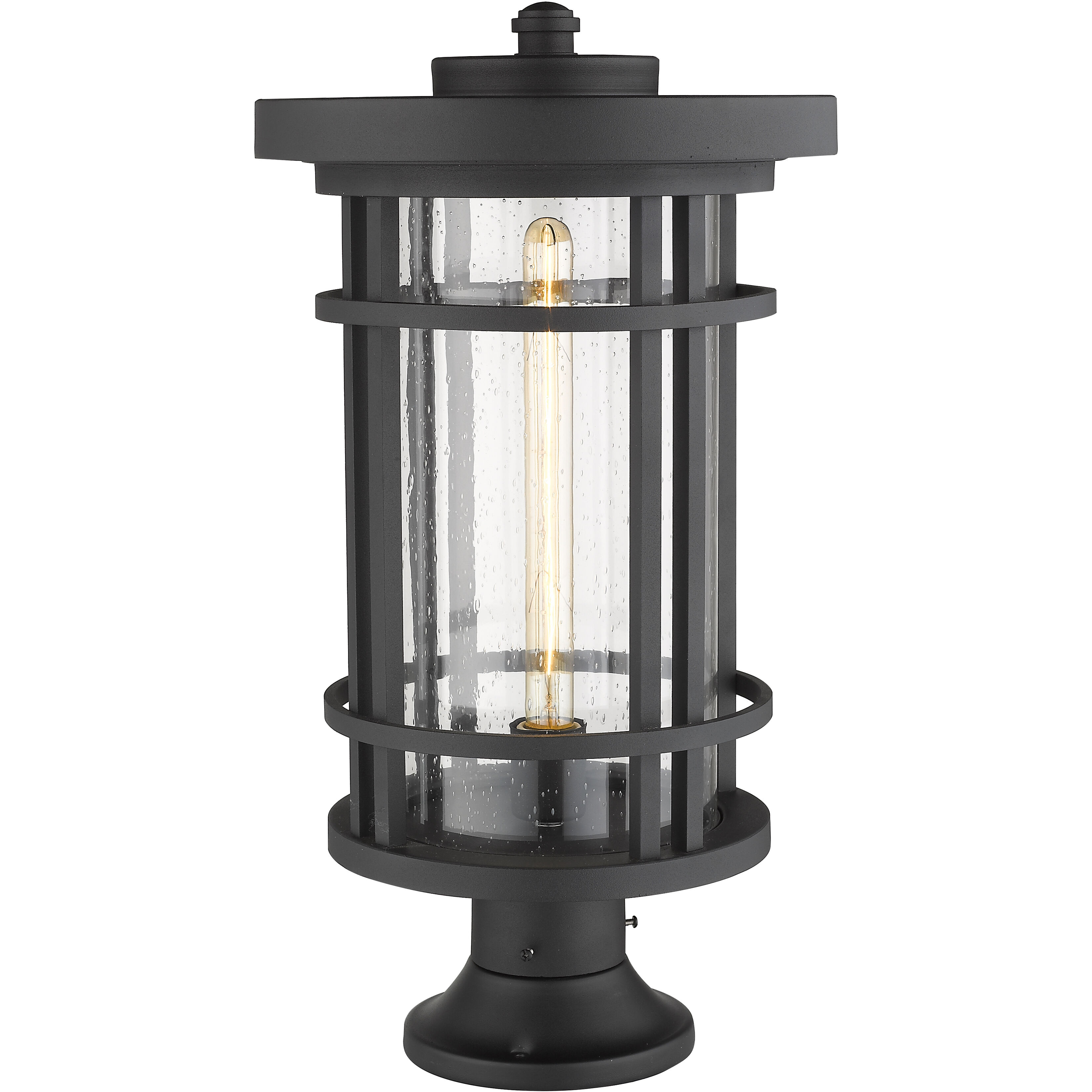 Jordan 1 Light 22.25 inch Black Outdoor Pier Mounted Fixture