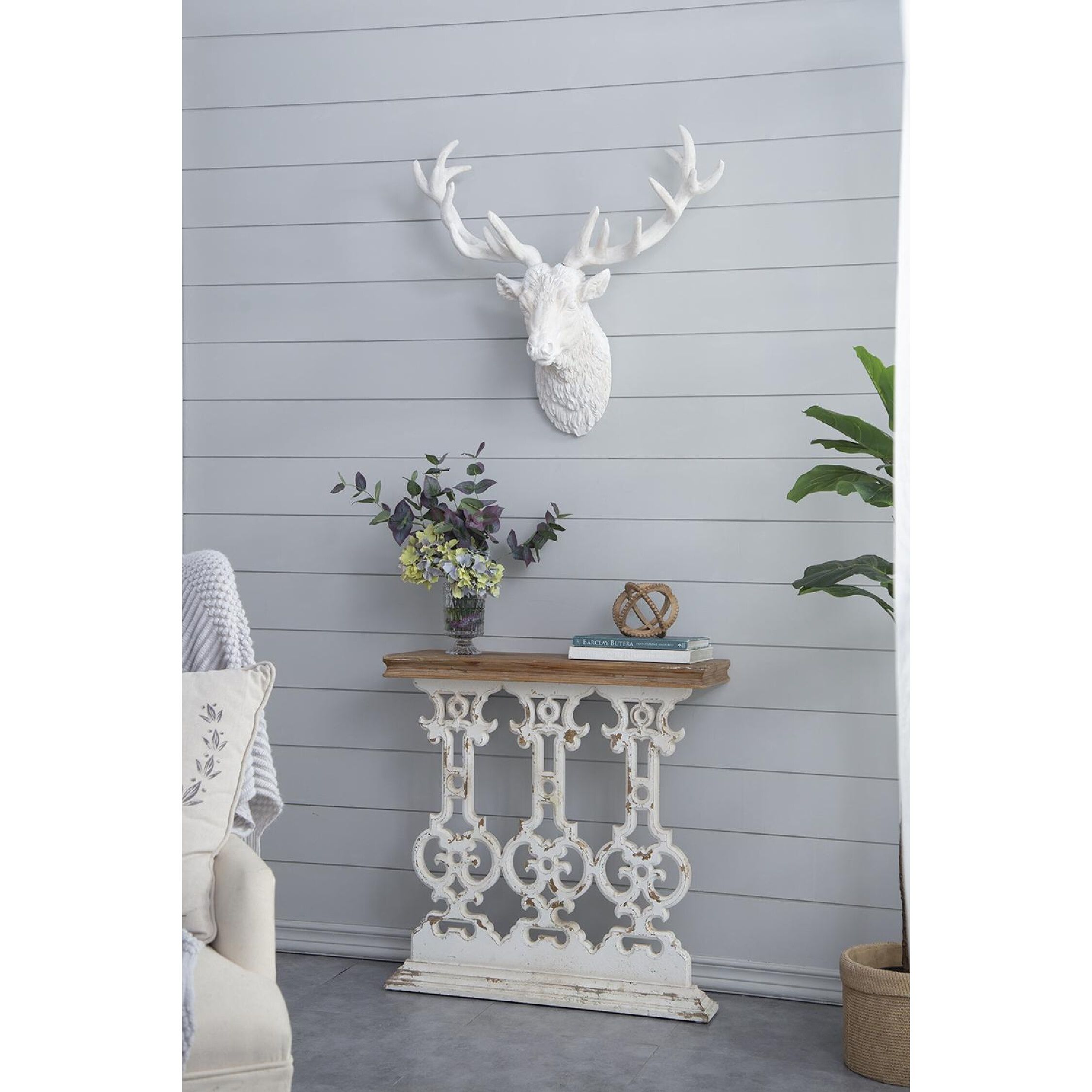 Classic 31.9 X 11.8 inch Natural/White Console Table