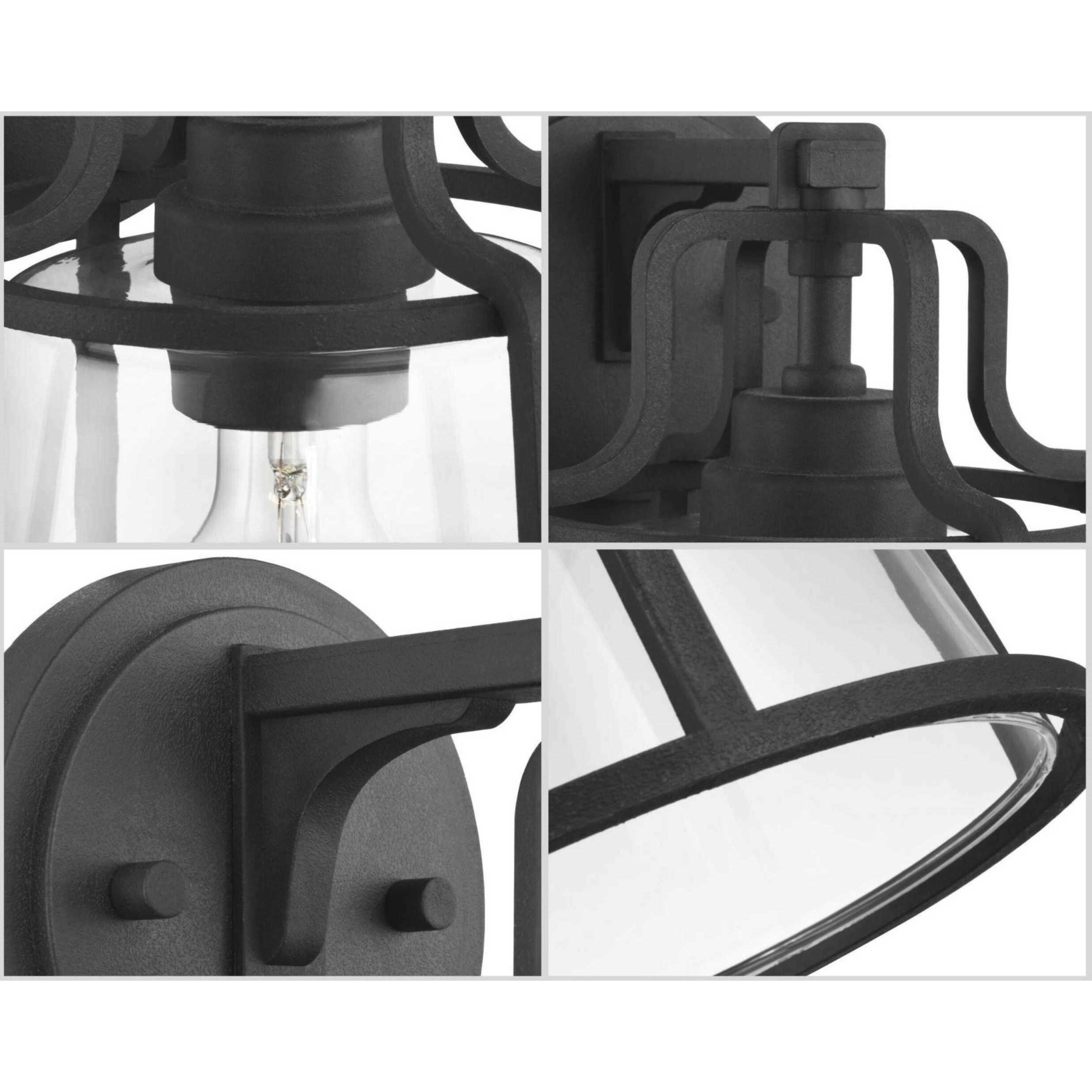 Benton Harbor 1 Light 10 inch Textured Black Outdoor Wall Lantern, with DURASHIELD, Small