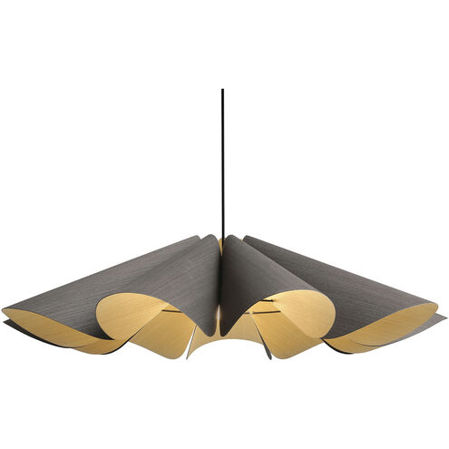 Delfina 1 Light 24 inch Black Pendant Ceiling Light in Grey Oak/Ash, WEP Collection