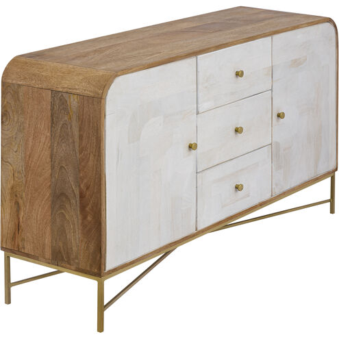 Calhoun 54 X 16 inch Natural with Whitewash and Gold Credenza