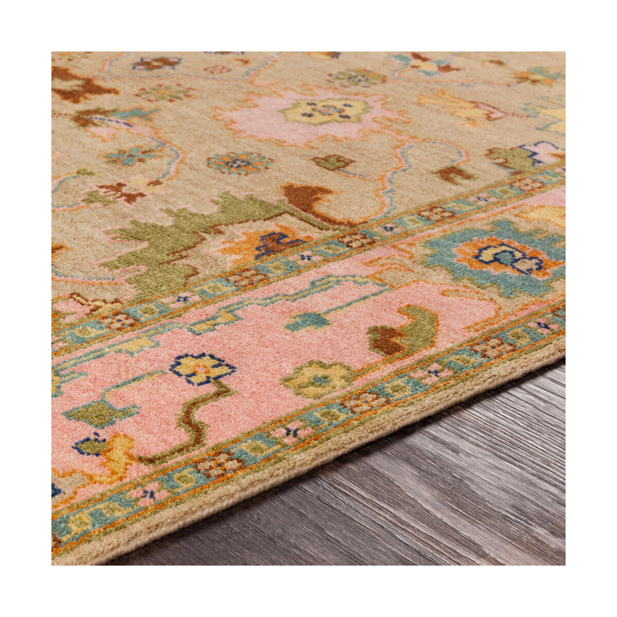 Hillcrest 36 X 24 inch Dusty Pink Rug in 2 x 3, Rectangle
