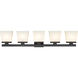 Astor 5 Light 36 inch Matte Black Vanity Wall Light