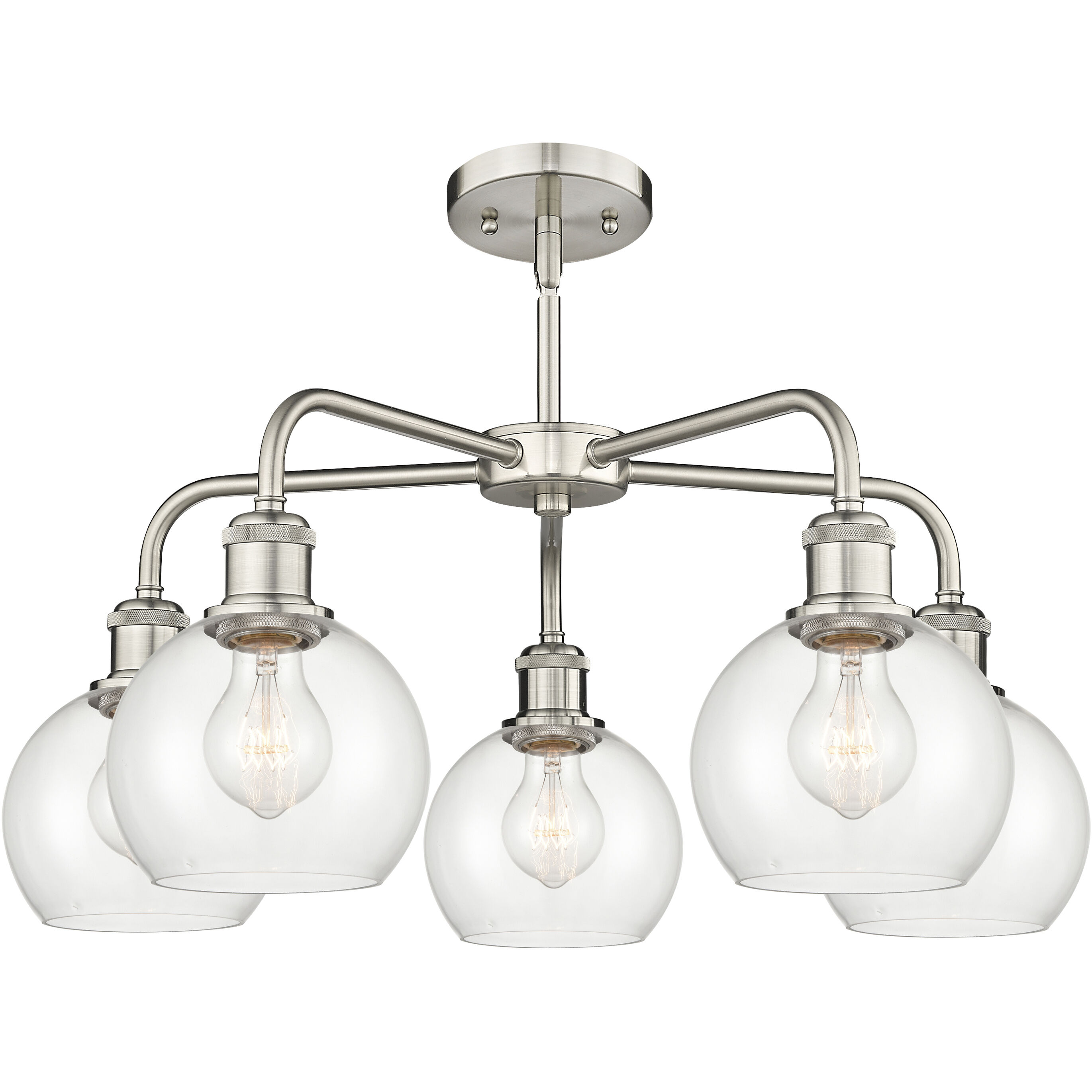 Athens 5 Light 24 inch Satin Nickel Chandelier Ceiling Light in Clear