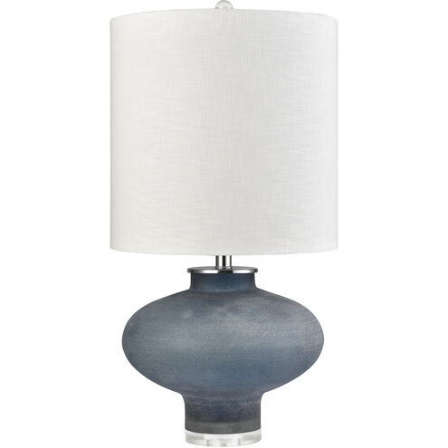 Skye 28 inch 9 watt Frosted Blue with Clear and Polished Nickel Table Lamp Portable Light