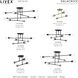 Delacroix 8 Light 35 inch Black with Brushed Nickel Accents Semi-Flush Ceiling Light