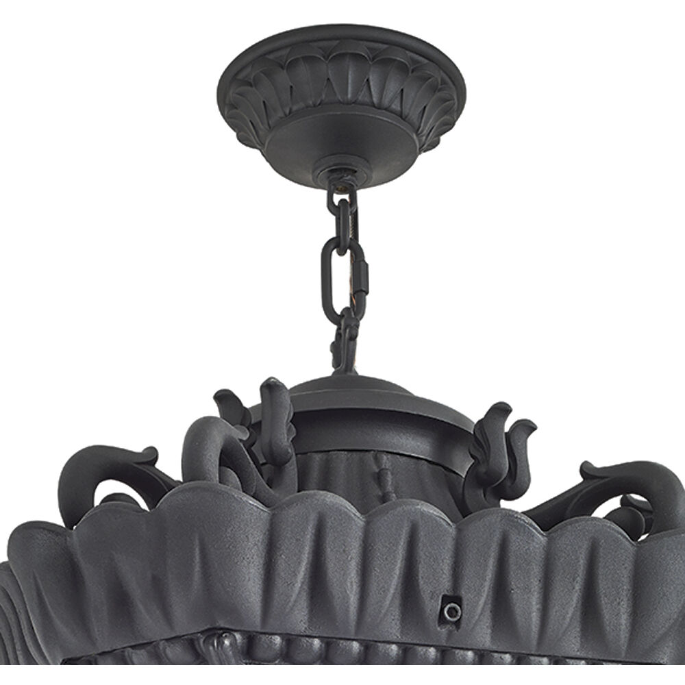 Tournai 8 Light 26 inch Textured Black Outdoor Hanging Pendant