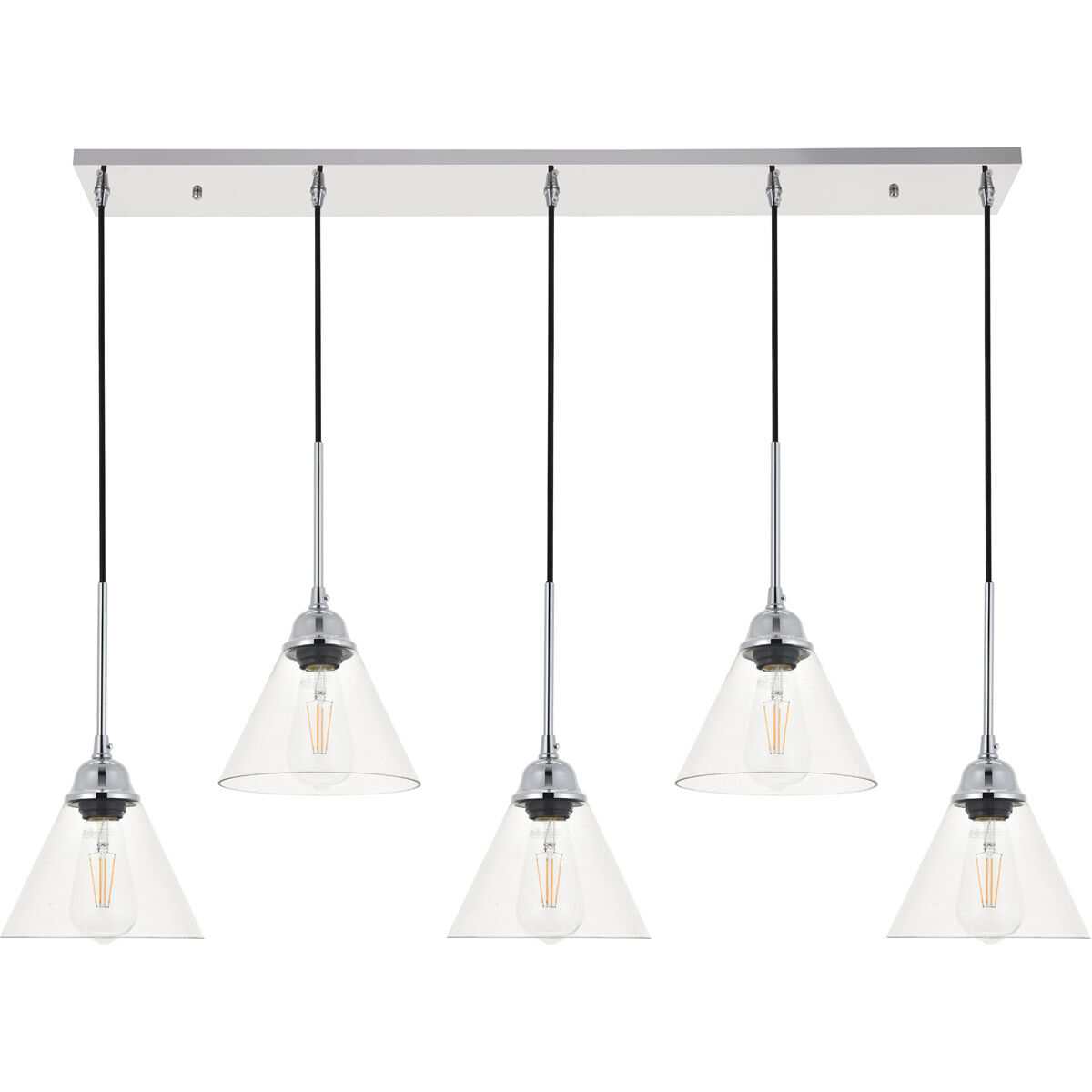 Histoire 5 Light 47 inch Chrome Pendant Ceiling Light