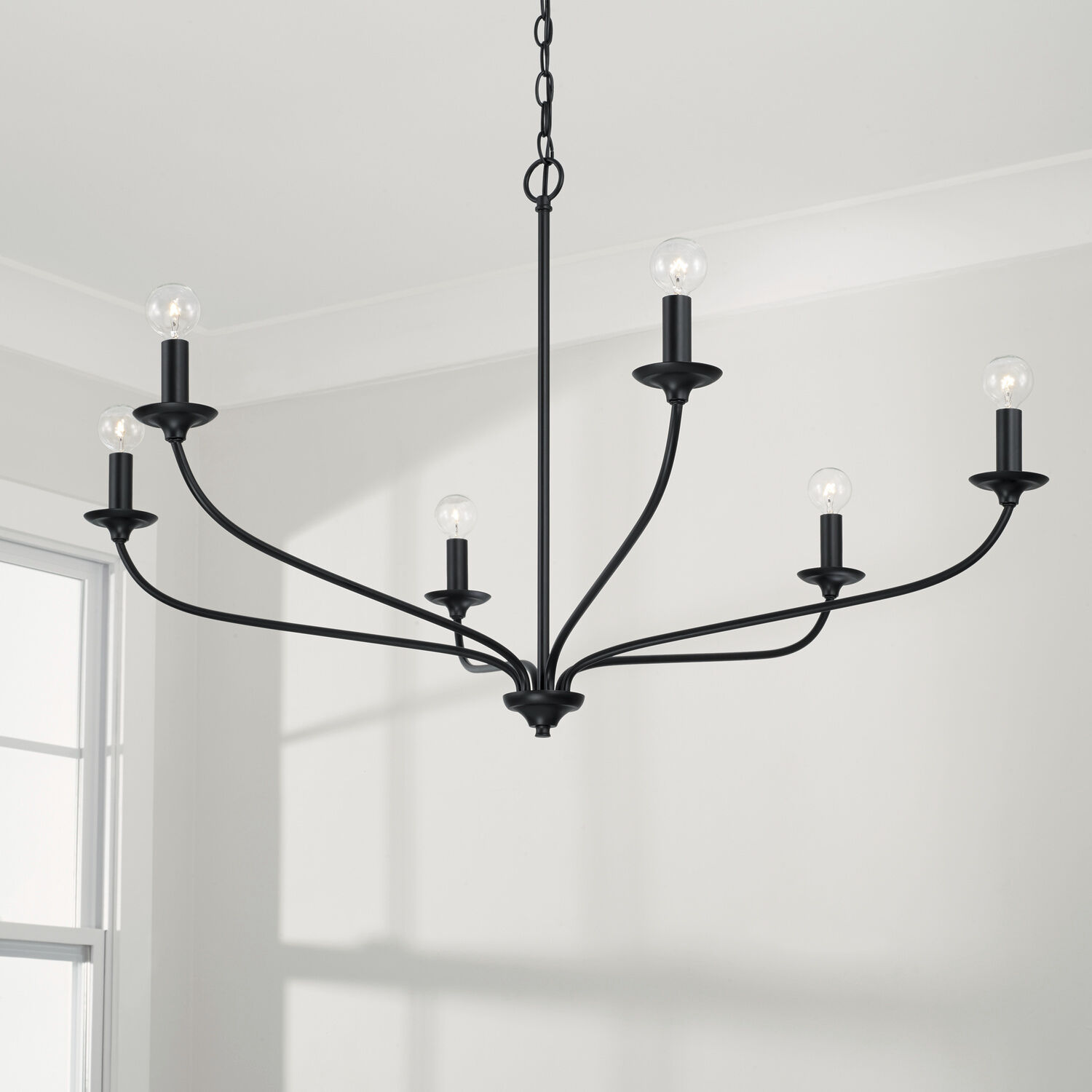 Dolan 6 Light 39.75 inch Matte Black Chandelier Ceiling Light
